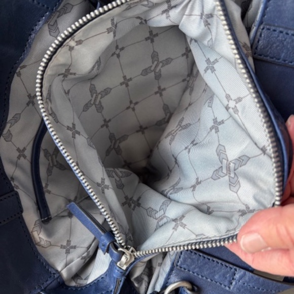 AIMEE KESTENBERG leather satchel purse navy blue medium sz like new - Picture 15 of 16